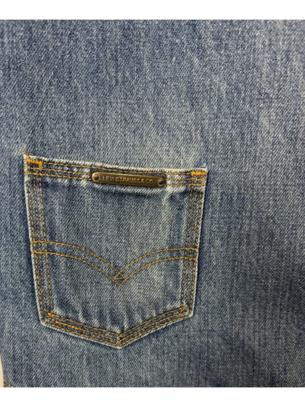Vintage Levis Orange Tab Denim Vest Western Made In USA 60506-0916  Mens Size XL - Picture 6 of 10